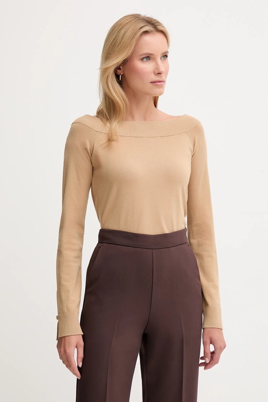 Пуловер United Colors of Benetton овално бежов 1W2AD10E0