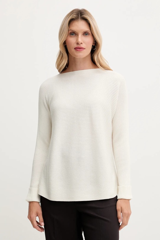 United Colors of Benetton sweter z dodatkiem wełny okrągły beżowy 1Y6SD10CH