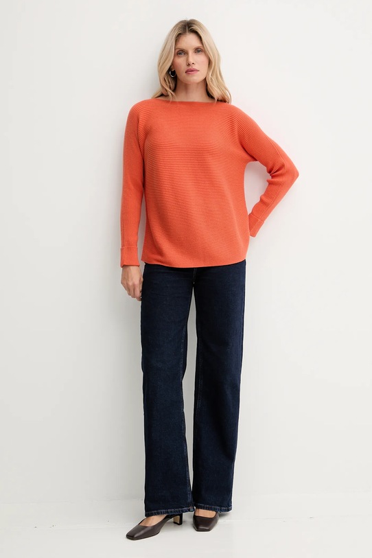 United Colors of Benetton sweter z dodatkiem wełny 1Y6SD10CH pomarańczowy AW25