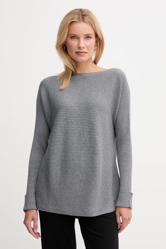 United Colors of Benetton sweter z dodatkiem wełny okrągły szary 1Y6SD10CH