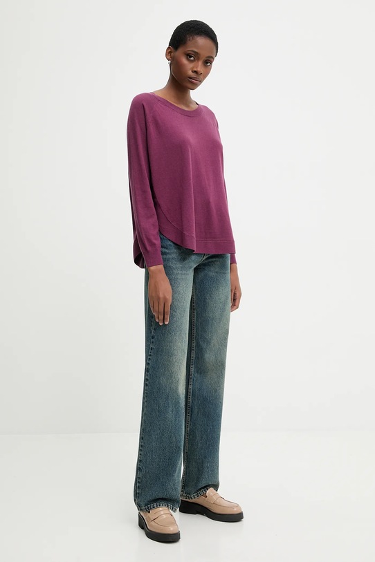 United Colors of Benetton sweter z dodatkiem wełny 1Y6SD10EG fioletowy AW25