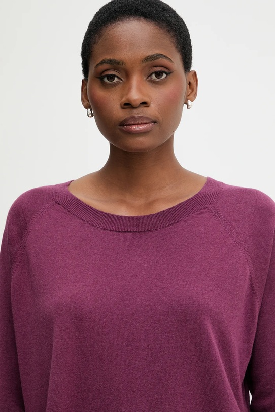 United Colors of Benetton sweter z dodatkiem wełny fioletowy 1Y6SD10EG