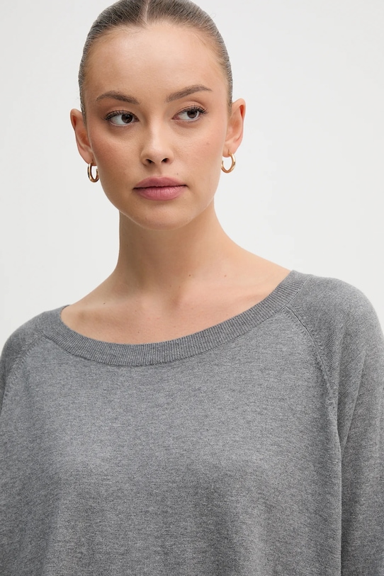 United Colors of Benetton sweter z dodatkiem wełny szary 1Y6SD10EG