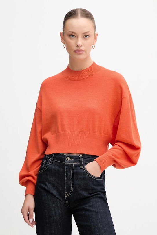 United Colors of Benetton maglione con lana a lupetto arancione 1Y6SD2041