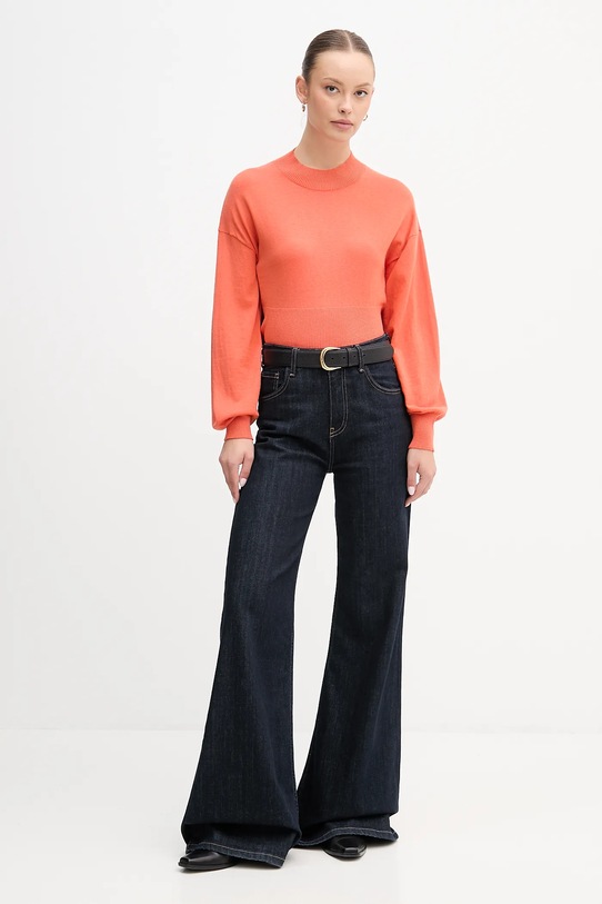 Πουλόβερ με προσθήκη μαλλιού United Colors of Benetton 1Y6SD2041 πορτοκαλί AW25