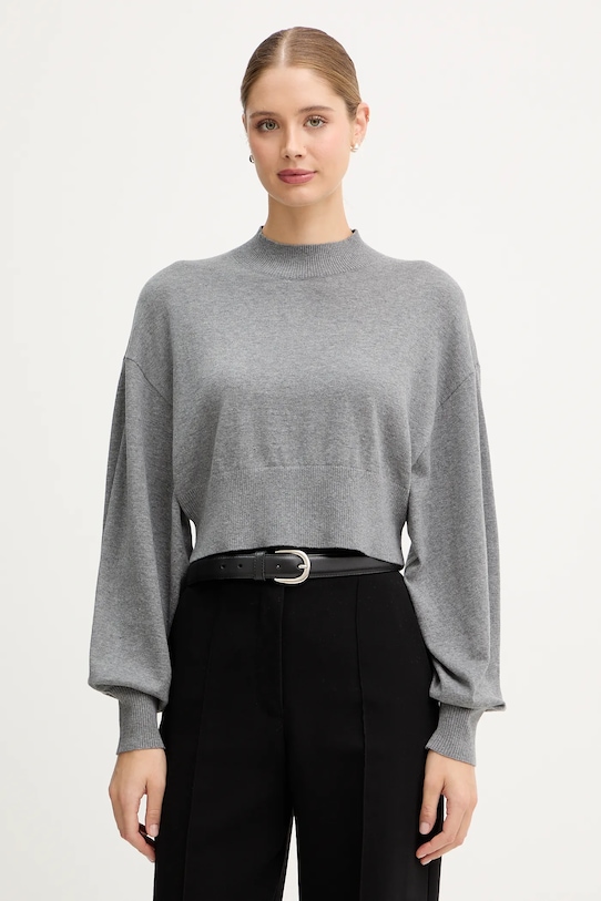 United Colors of Benetton sweter z dodatkiem wełny półgolf szary 1Y6SD2041