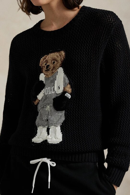 Odzież Polo Ralph Lauren sweter bawełniany Sweater Pullover 211972112 czarny