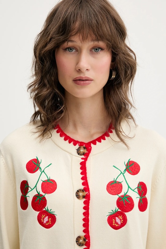 Never Fully Dressed kardigan Tomato beżowy NFDKN697