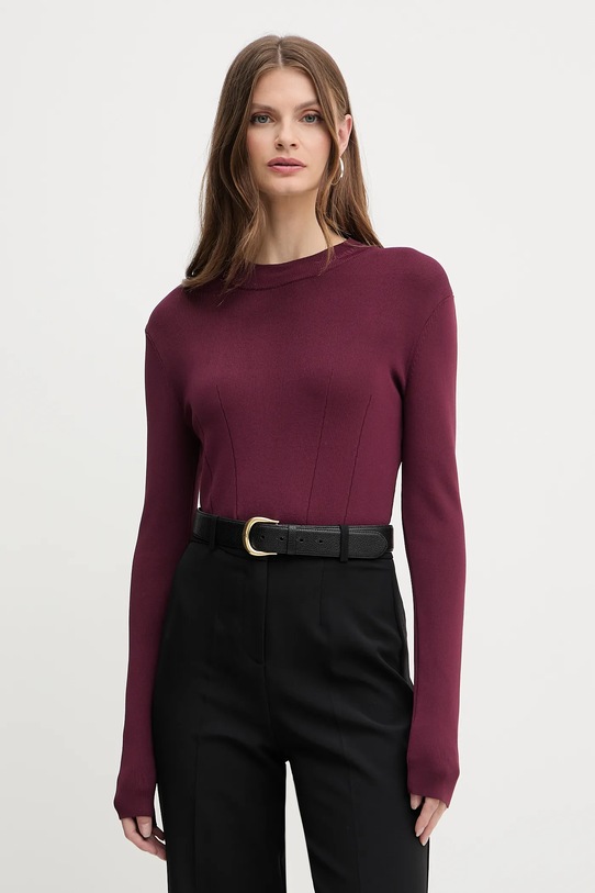 Armani Exchange pulóver sima burgundia XW000763.AF10352