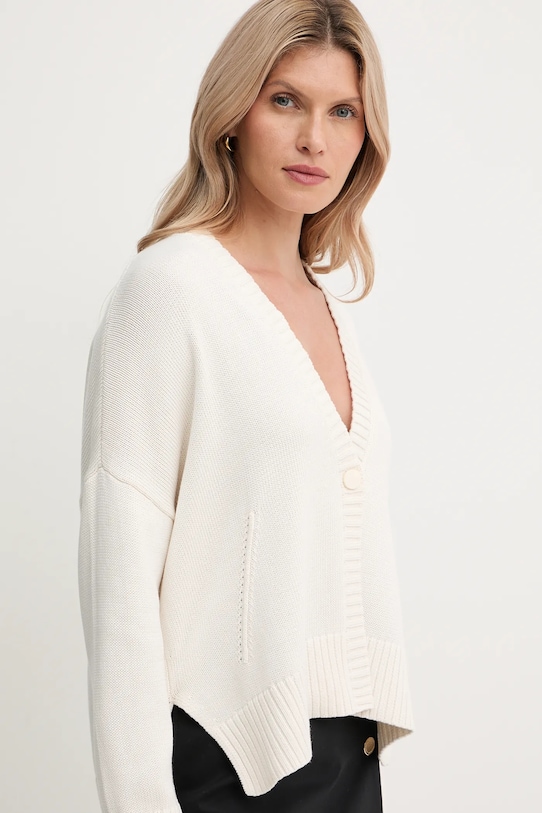 Armani Exchange cardigan din bumbac bej XW001304.AF16552