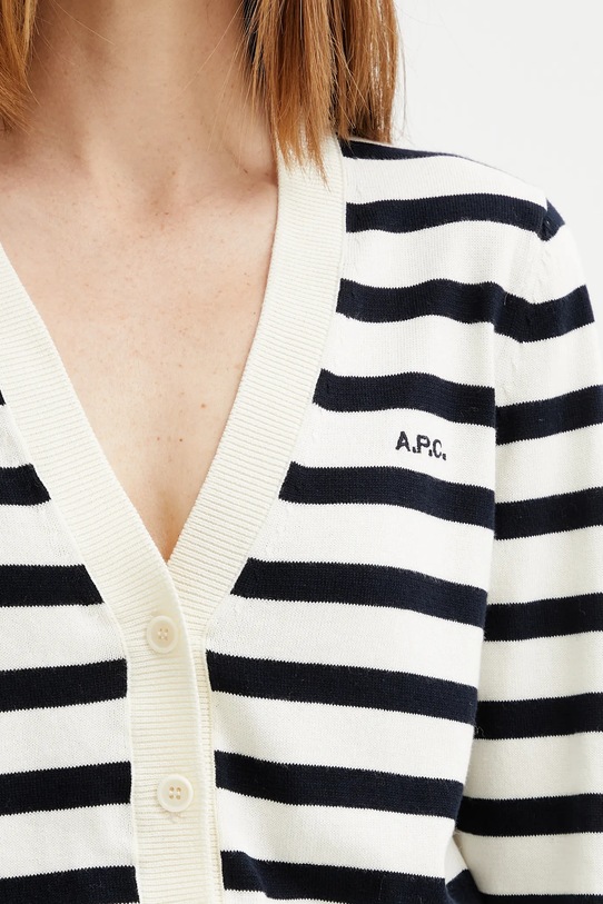 Bavlněný kardigan A.P.C. cardigan gaelle COGDK.F22312 béžová