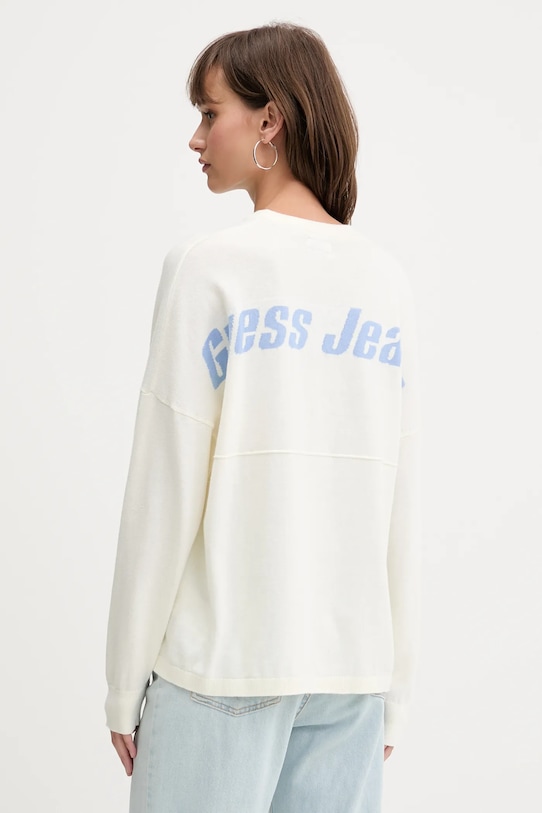 Odzież Guess Jeans sweter bawełniany W5YR34.Z3HM1 beżowy