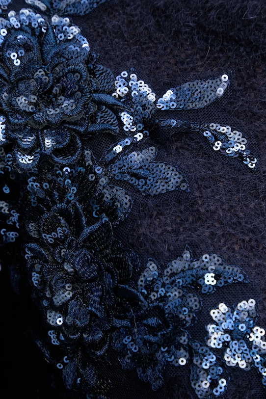 Blugirl Blumarine sweter z dodatkiem moheru RF5082.MS037 granatowy