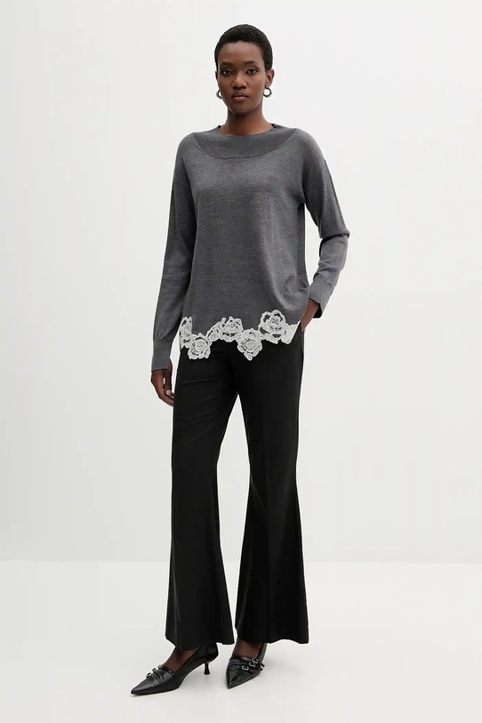 Blugirl Blumarine sweter wełniany RF5171.MA82O szary AW25