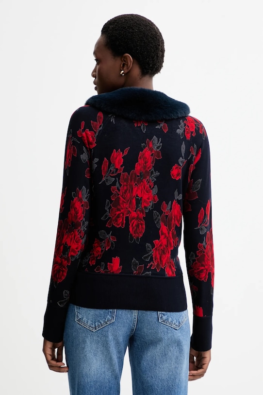 Blugirl Blumarine sweter dwustronny RF5191.MA98O granatowy