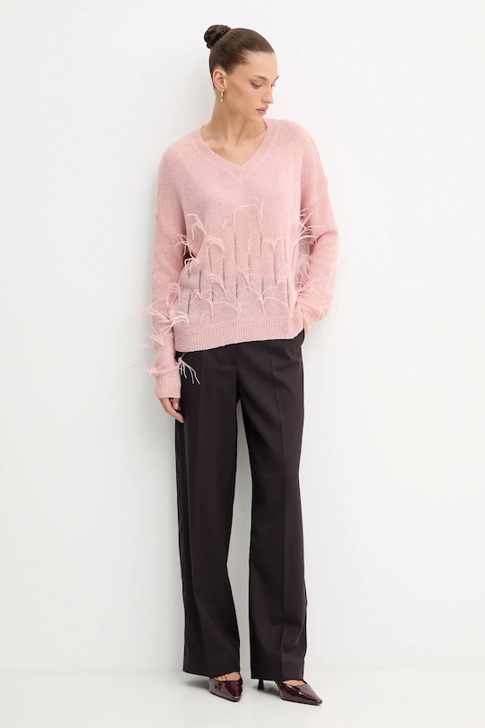 Fracomina sweter z domieszką wełny FS25WT7011K50501 różowy AW25
