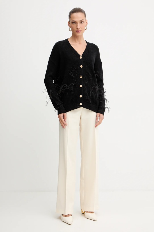Fracomina cardigan din amestec de lână FS25WT8006K50501 negru AW25