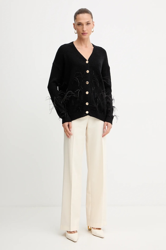 Fracomina cardigan din amestec de lână FS25WT8006K50501 negru AW25