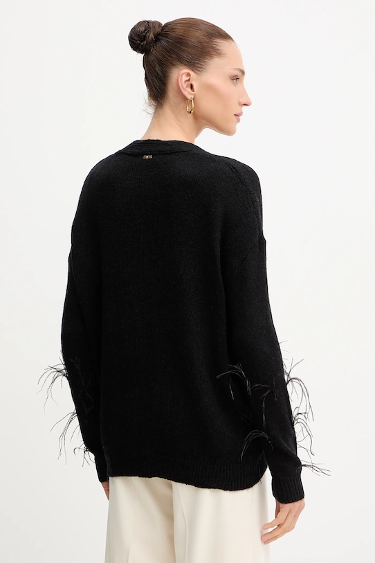 Îmbrăcăminte Fracomina cardigan din amestec de lână FS25WT8006K50501 negru