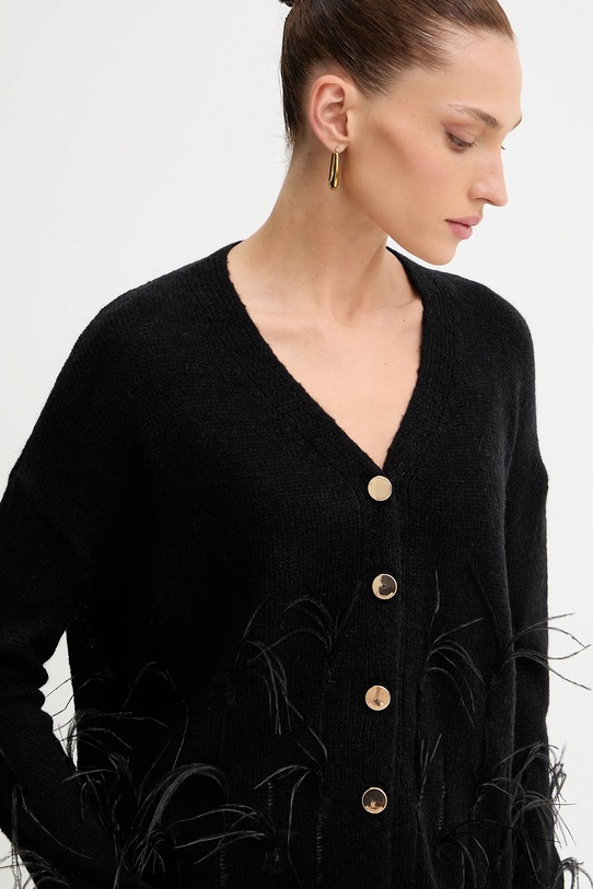 Fracomina cardigan din amestec de lână negru FS25WT8006K50501