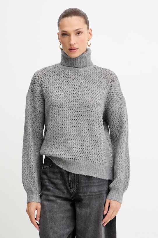 Sveter Fracomina nášivka sivá FS25WT7009K45701