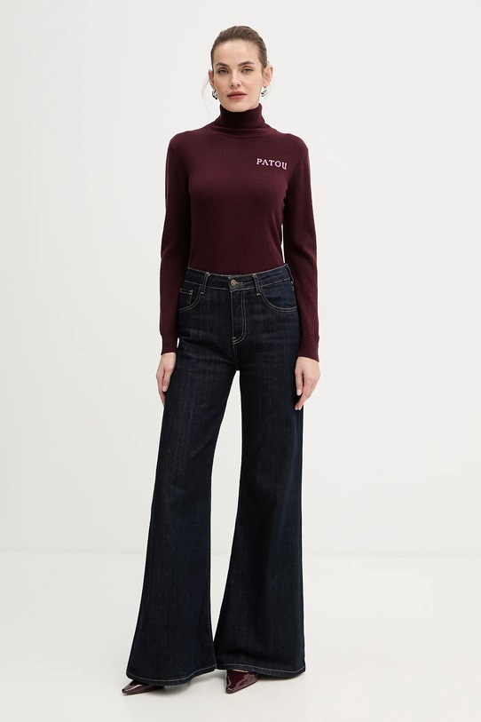 Patou sweter wełniany KN3088041 bordowy AW25