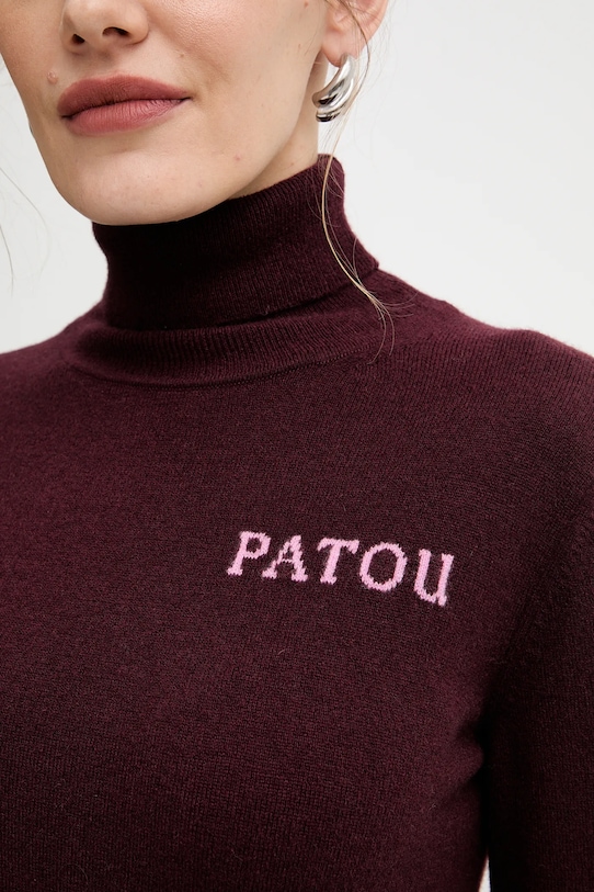 Patou sweter wełniany KN3088041 bordowy