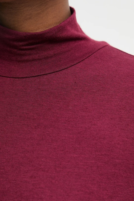United Colors of Benetton longsleeve z domieszką kaszmiru 3LRU3M077 bordowy