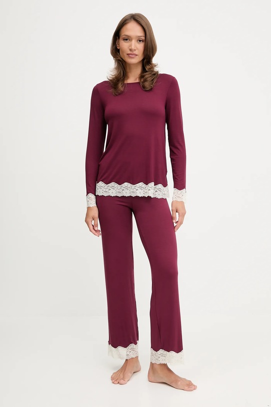 United Colors of Benetton longsleeve de pijama 3Z123M07X burgundia AW25