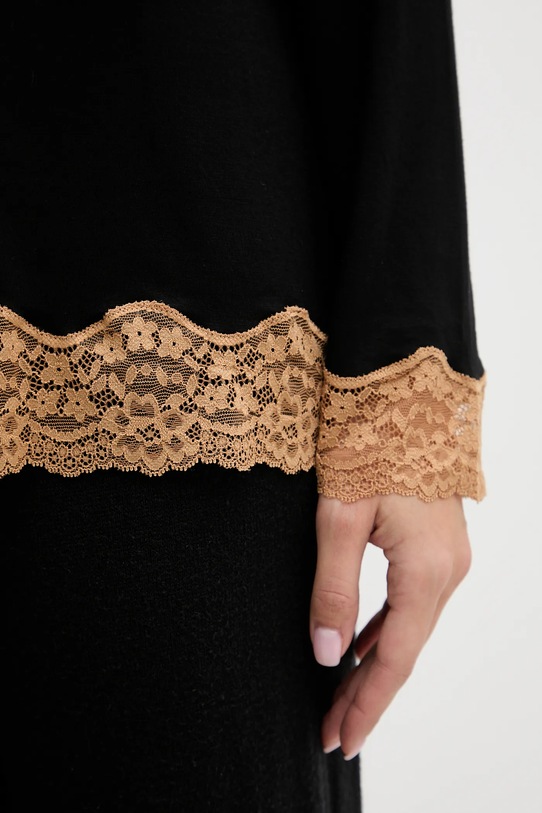 Majica dugih rukava za spavanje United Colors of Benetton crna 3Z123M07X