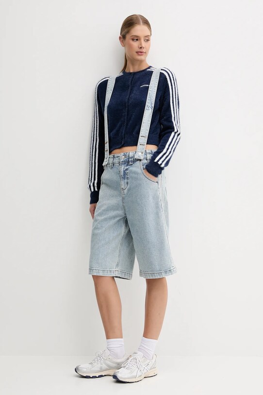 adidas Originals kardigán Fluffy Cardigan JW3644 sötétkék AW25