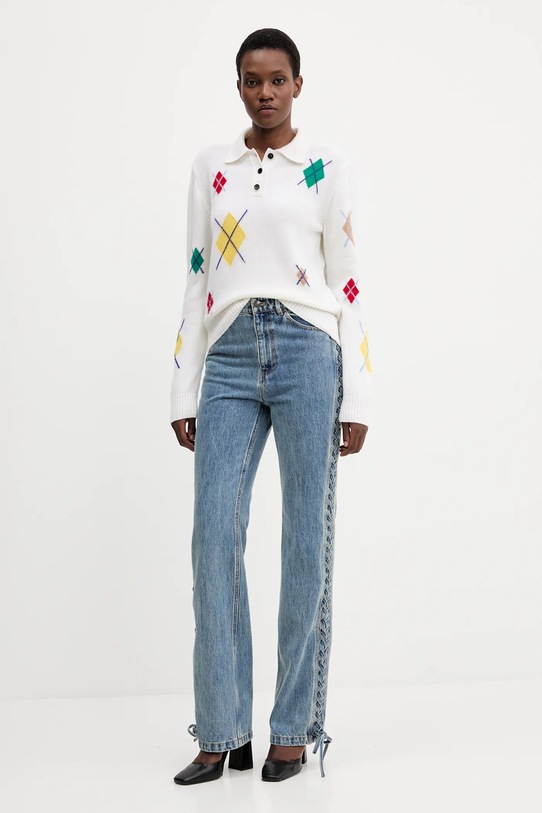 MSGM sweter wełniany 3941MDM194.257781 beżowy AW25
