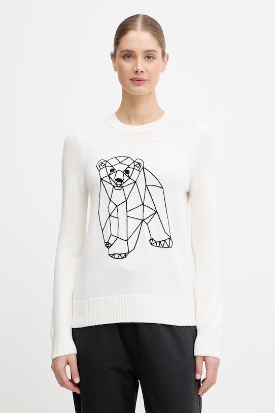 EA7 Emporio Armani sweter aplikacja beżowy AF17574.7W000700