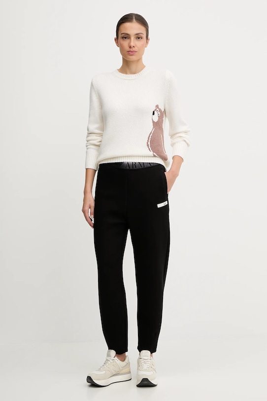 EA7 Emporio Armani sweter z dodatkiem wełny AF17652.7W000699 beżowy AW25