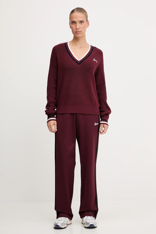 Guess sweter z dodatkiem wełny SABINA V5BR01.Z1152 bordowy AW25