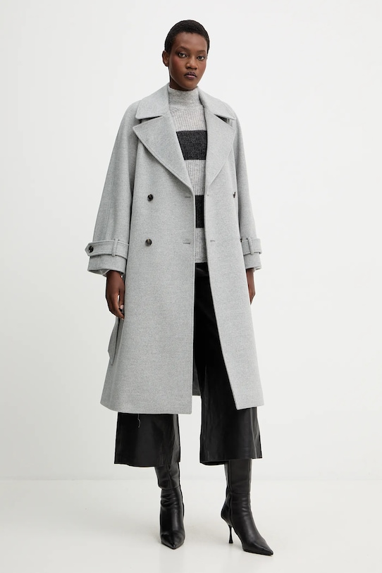 MM pulover de lână TENNA 2526366188600 gri AW25