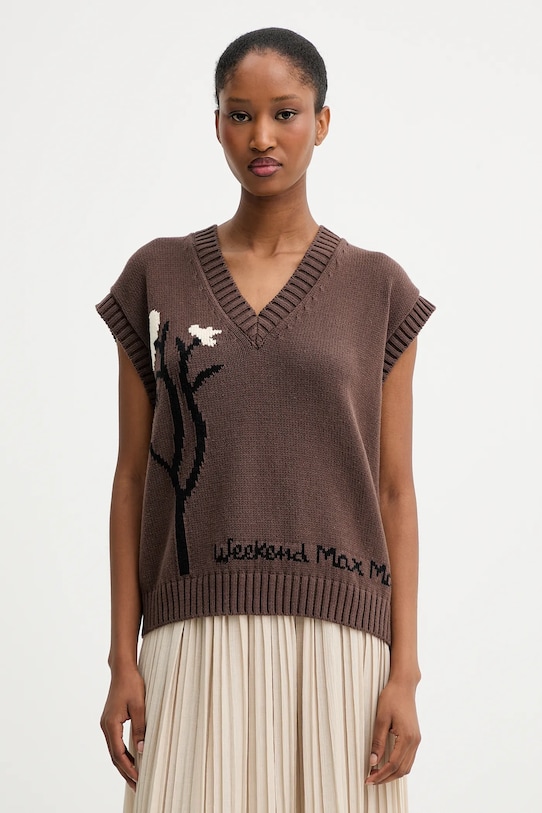 Vesta Weekend Max Mara CRUSCA V výstřih hnědá 2525356041600