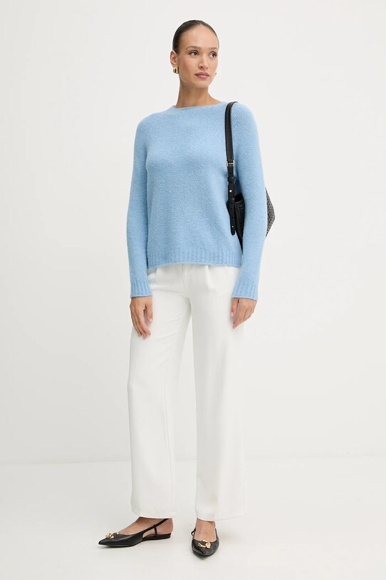 Weekend Max Mara sweter z domieszką wełny GHIACCI 2525366151600 niebieski AW25