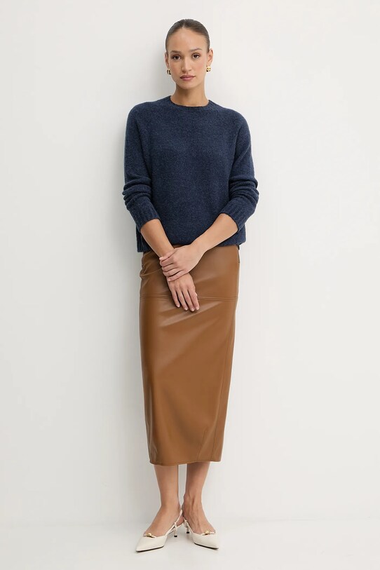 Svetr z vlněné směsi Weekend Max Mara GHIACCI 2525366151600 námořnická modř AW25