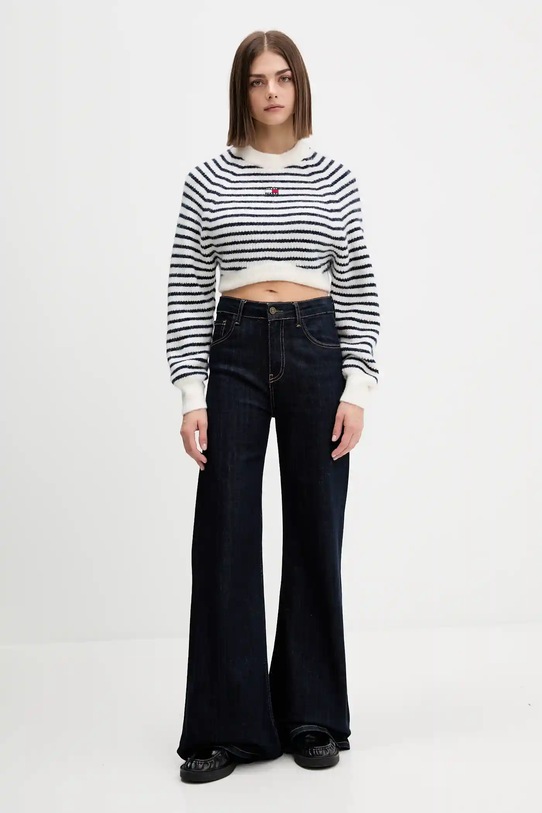 Tommy Jeans gyapjúkeverék pulóver DW0DW21677 fehér AW25
