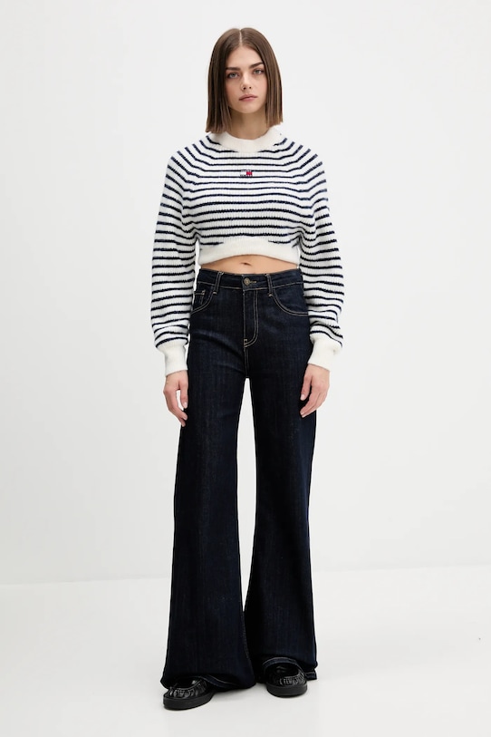 Светр з домішкою вовни Tommy Jeans DW0DW21677 білий AW25