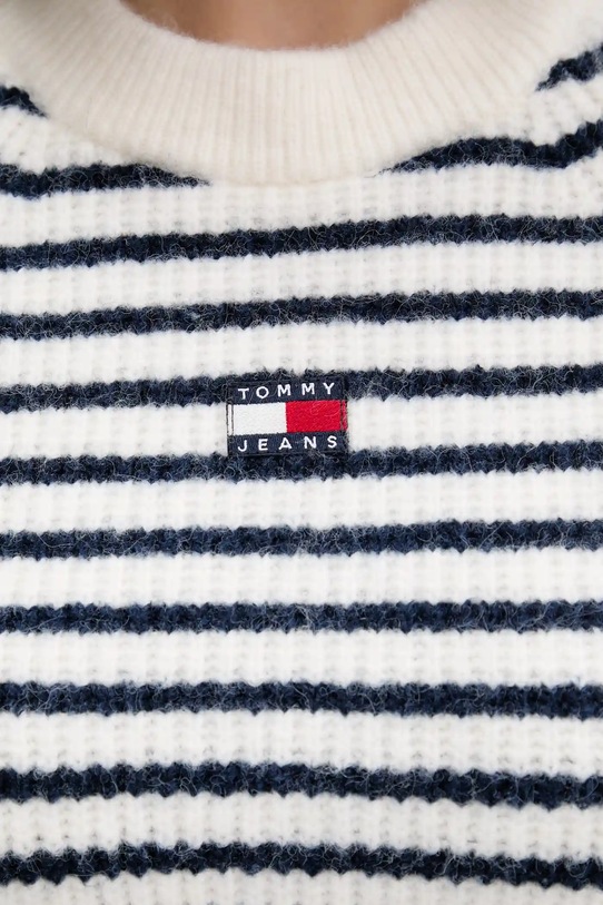 Tommy Jeans gyapjúkeverék pulóver DW0DW21677 fehér
