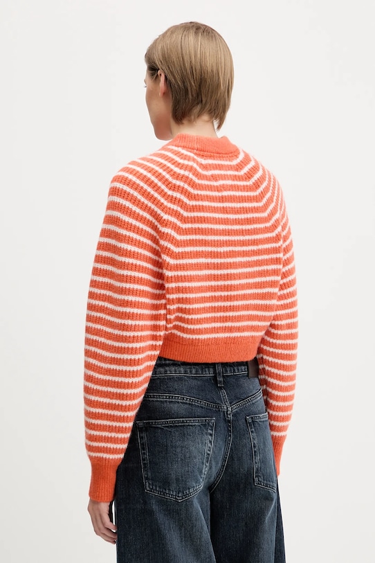 Odzież Tommy Jeans sweter z domieszką wełny DW0DW21677 pomarańczowy