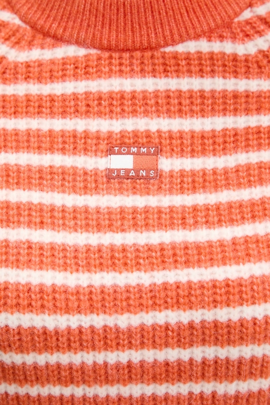 Tommy Jeans sweter z domieszką wełny DW0DW21677 pomarańczowy
