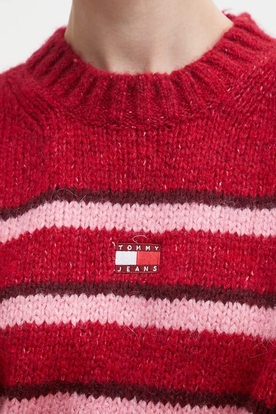Tommy Jeans sweter z domieszką alpaki DW0DW21679 czerwony