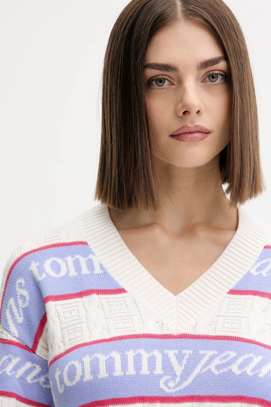 Bavlněný svetr Tommy Jeans béžová DW0DW21682