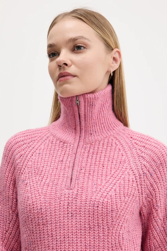 Tommy Jeans sweter z dodatkiem wełny różowy DW0DW21686