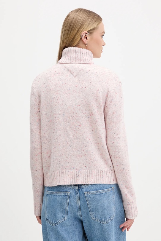 Odzież Tommy Jeans sweter z dodatkiem wełny DW0DW21687 różowy