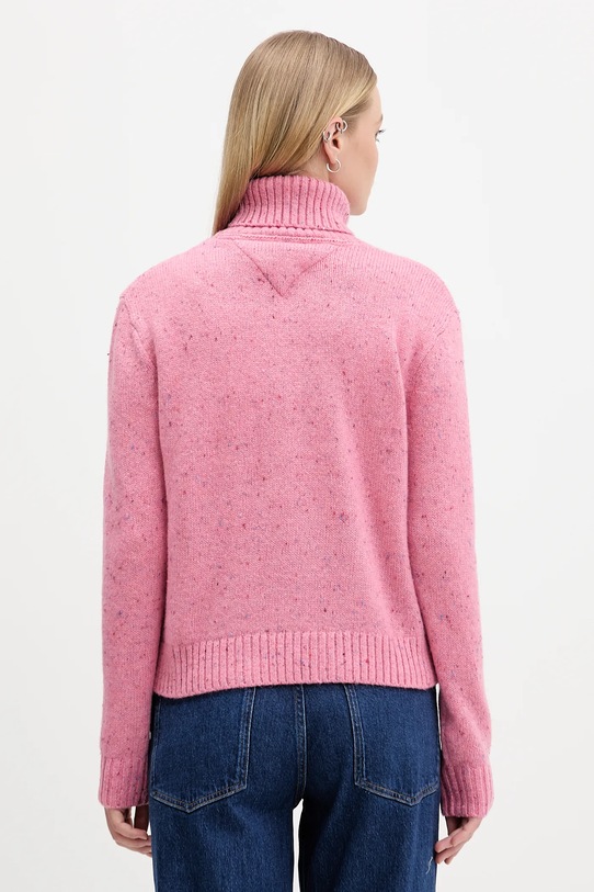 Sveter s prímesou vlny Tommy Jeans DW0DW21687 ružová AW25