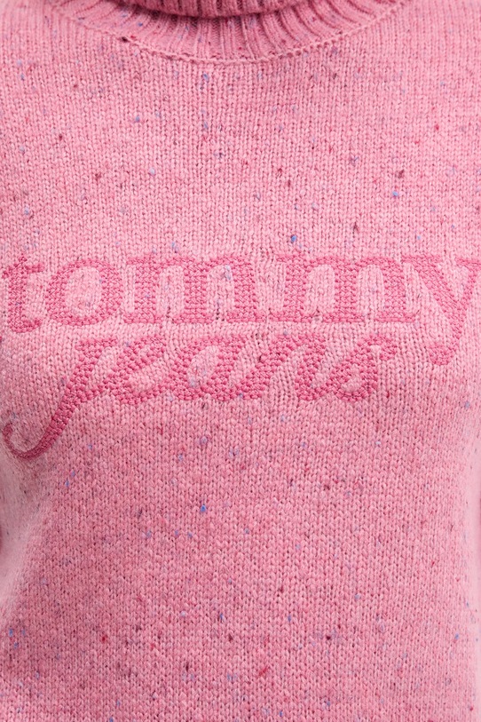 Sveter s prímesou vlny Tommy Jeans ružová DW0DW21687